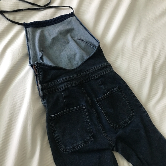 Free People Denim Overall Open Back - Picture 5 of 7